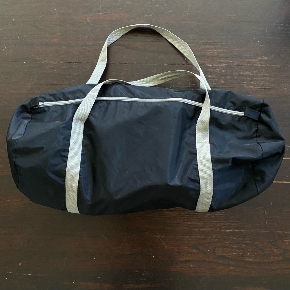 Small black and gray American Apparel duffel bag